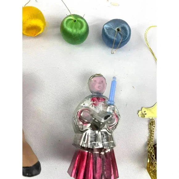 21x VTG Holiday Ornaments Christmas Satin Balls Stocking Snowman Fruit - Picture 6 of 9